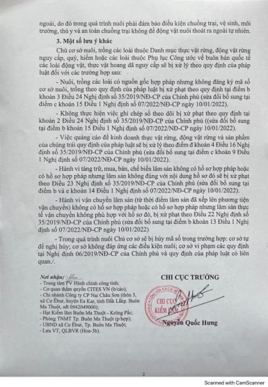 Mã số cơ sở được cấp phép nuôi động vật hoang dã nguy cấp 